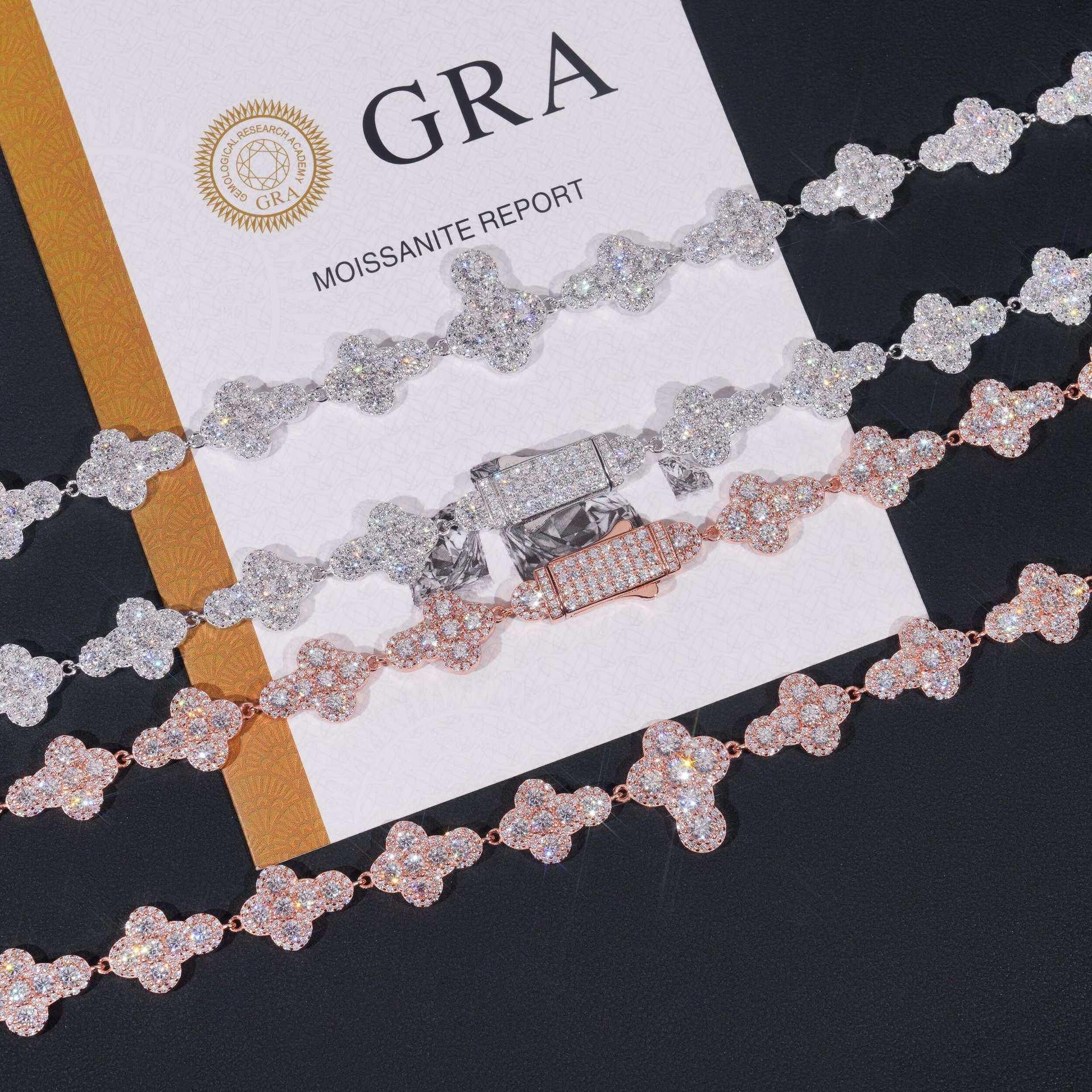 13mm Moissanite Cross Cuban Link Necklace | S925 Silver Men’s Hip Hop Chain - CaratixJewelry