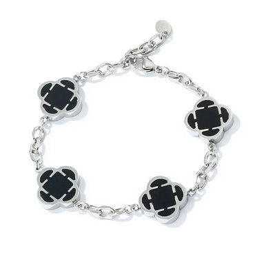 Stainless Steel Clover O-Chain Bracelet Non-Tarnish Gold Clover Link - CaratixJewelry