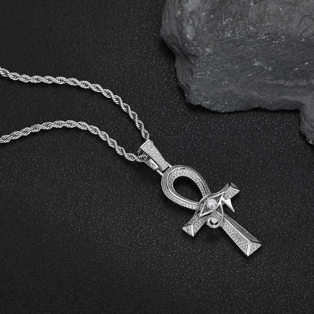Custom Full Cross Pendant Necklace with Zircon Stones for Men | Caratix Jewelry - CaratixJewelry