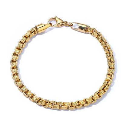 Custom Stainless Steel Square Pearl Gold Chain for Rapper | Caratix - CaratixJewelry
