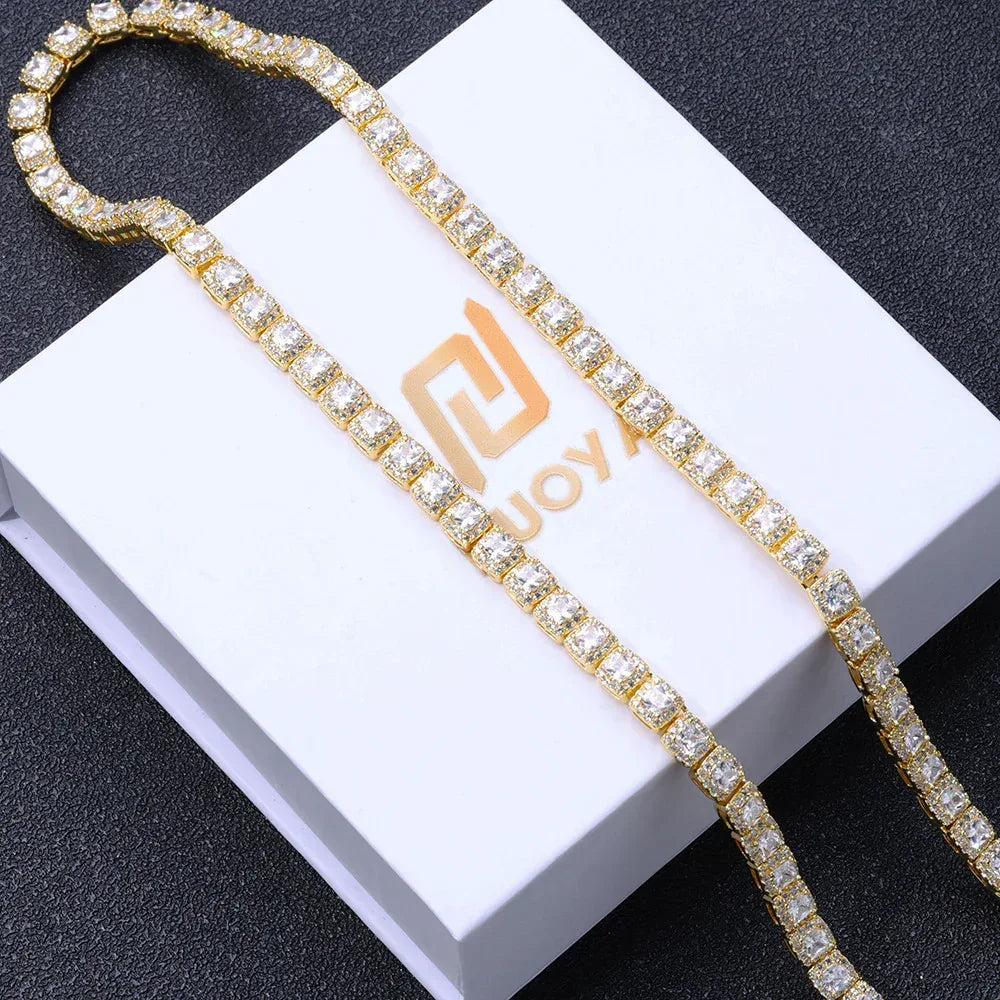 Ice Cube Moissanite Chain – Unique S925 Sterling Silver Iced-Out Hip Hop Men’s Luxury Streetwear Necklace - CaratixJewelry