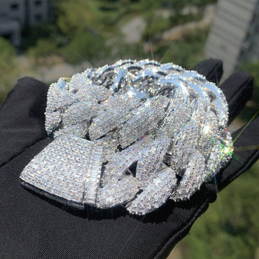 T-Shape Cuban Chain Necklace with Crescent Slanted Clasp | Hip Hop Street Jewelry | Caratix Jewelry - CaratixJewelry