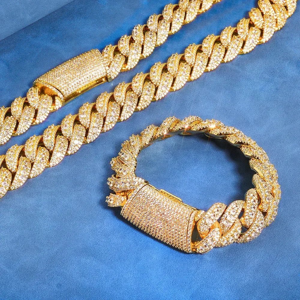 Custom 22mm Mega Bubble Cuban Link Bracelet - CaratixJewelry