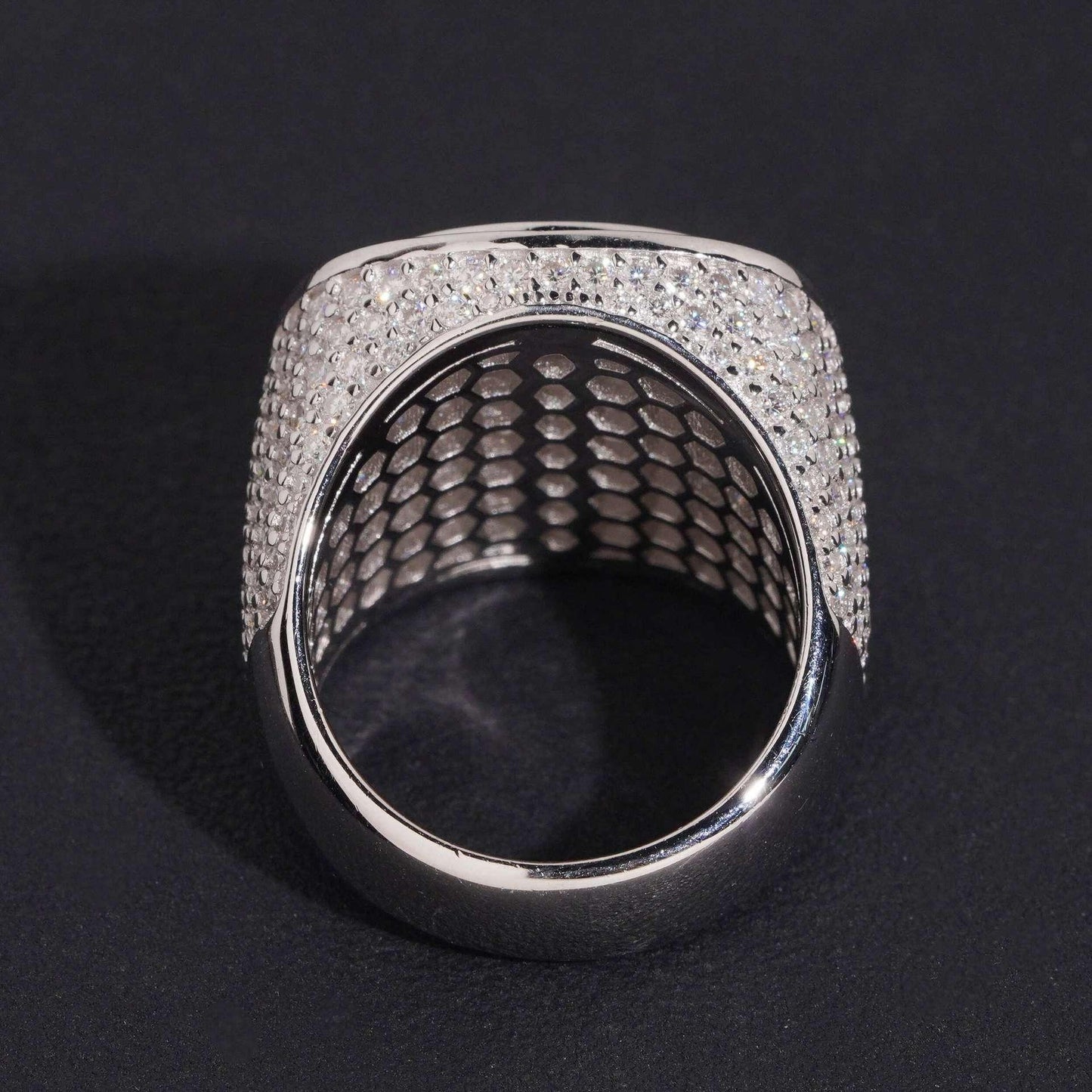 Step-Cut Moissanite Men’s Ring | S925 Silver Cool Luxury Hip Hop Jewelry - CaratixJewelry