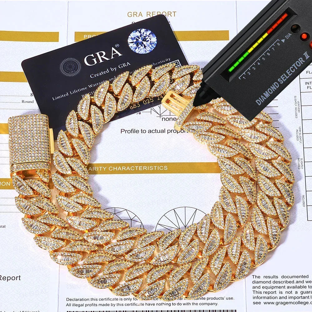 20mm T-Cut Moissanite Cuban Link Chain – Custom S925 Sterling Silver Iced-Out Hip Hop Men’s Streetwear Necklace - CaratixJewelry