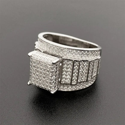 D-Color Moissanite Hip Hop Ring | S925 Silver Unisex Iced Out Fashion Jewelry - CaratixJewelry