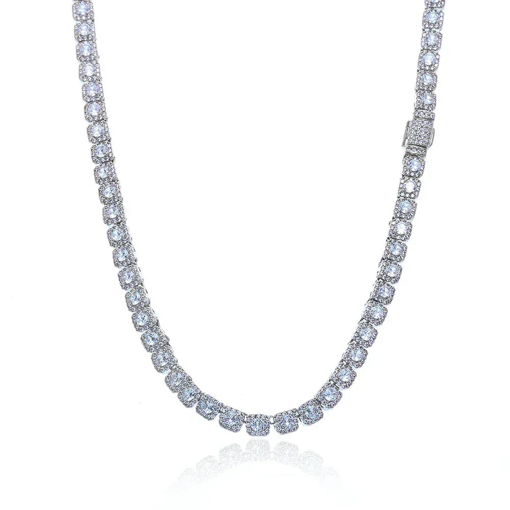 5mm Single-Row Moissanite Candy Chain for Men – S925 Sterling Silver Custom Luxury Hip Hop Necklace - CaratixJewelry