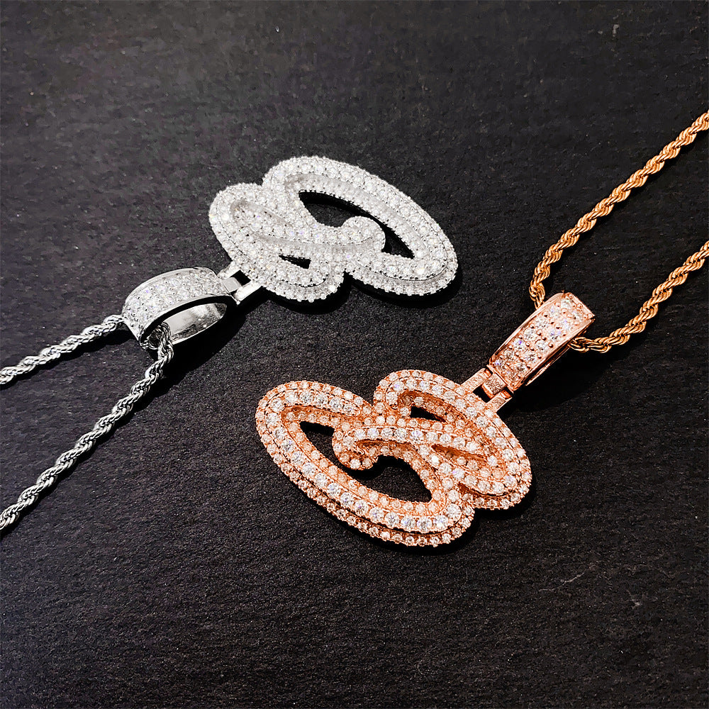 Iced Out Letter B Pendant | Men's Gold Plated Hip Hop Alphabet Charm | Caratix