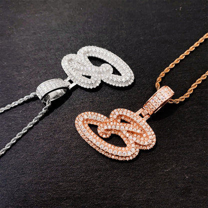 Iced Out Letter B Pendant | Men's Gold Plated Hip Hop Alphabet Charm | Caratix