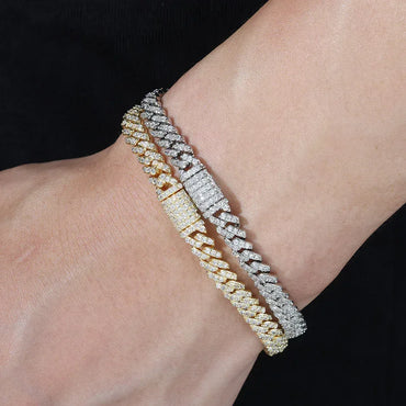 6mm Single Row Zircon Cuban Link Bracelet Luxury Hip Hop Jewelry - CaratixJewelry