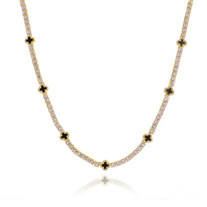 Enamel Moissanite Tennis Chain Necklace – S925 Sterling Silver Luxury Hip Hop Jewelry - CaratixJewelry