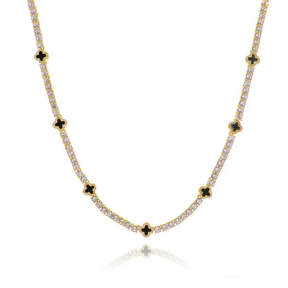 4mm Enamel Tennis Chain Necklace Zircon Rapper Iced Out Chain Style | Caratix Jewelry - CaratixJewelry
