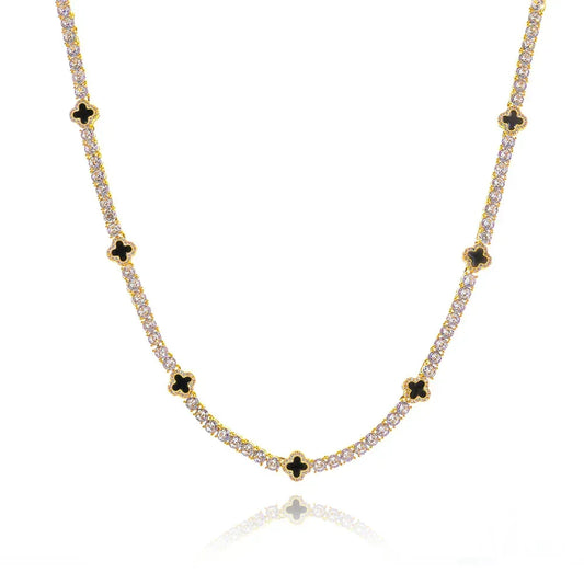 4mm Enamel Tennis Chain Necklace Zircon Rapper Iced Out Chain Style | Caratix Jewelry - CaratixJewelry