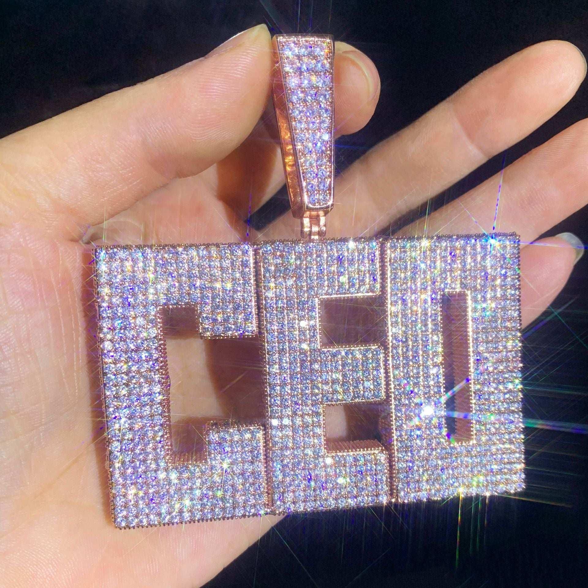 Iced Out Letter Pendant | DIY CZ Initial Hip Hop Necklace for Trendy Streetwear - CaratixJewelry