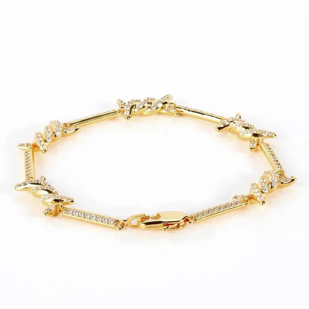 2.5mm Wire Chain Couple Bracelet with Micro-Zircon and Day Clasp for Men & Women | Caratix Jewelry - CaratixJewelry