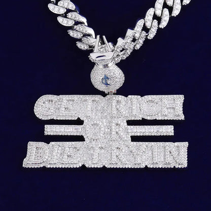 Women's Manifestation Hustle Necklace | Premium Copper CZ Money Motto Jewelry - CaratixJewelry