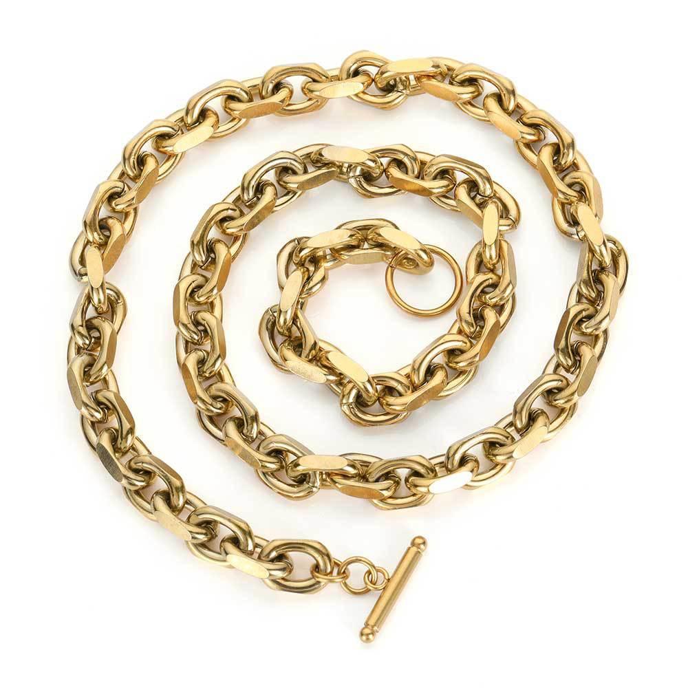 Stainless Steel Cross O Chain Necklace Gold Plated Hip Hop Jewelry for Men | Caratix Jewelry - CaratixJewelry