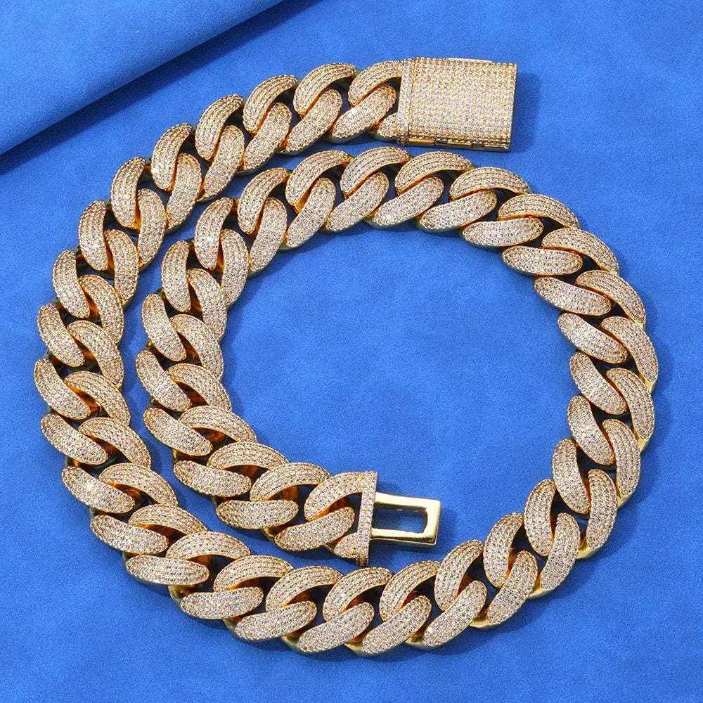 20mm Bubble Moissanite Cuban Link Chain – S925 Sterling Silver Iced-Out Hip Hop Men’s Bold Luxury Streetwear Necklace - CaratixJewelry
