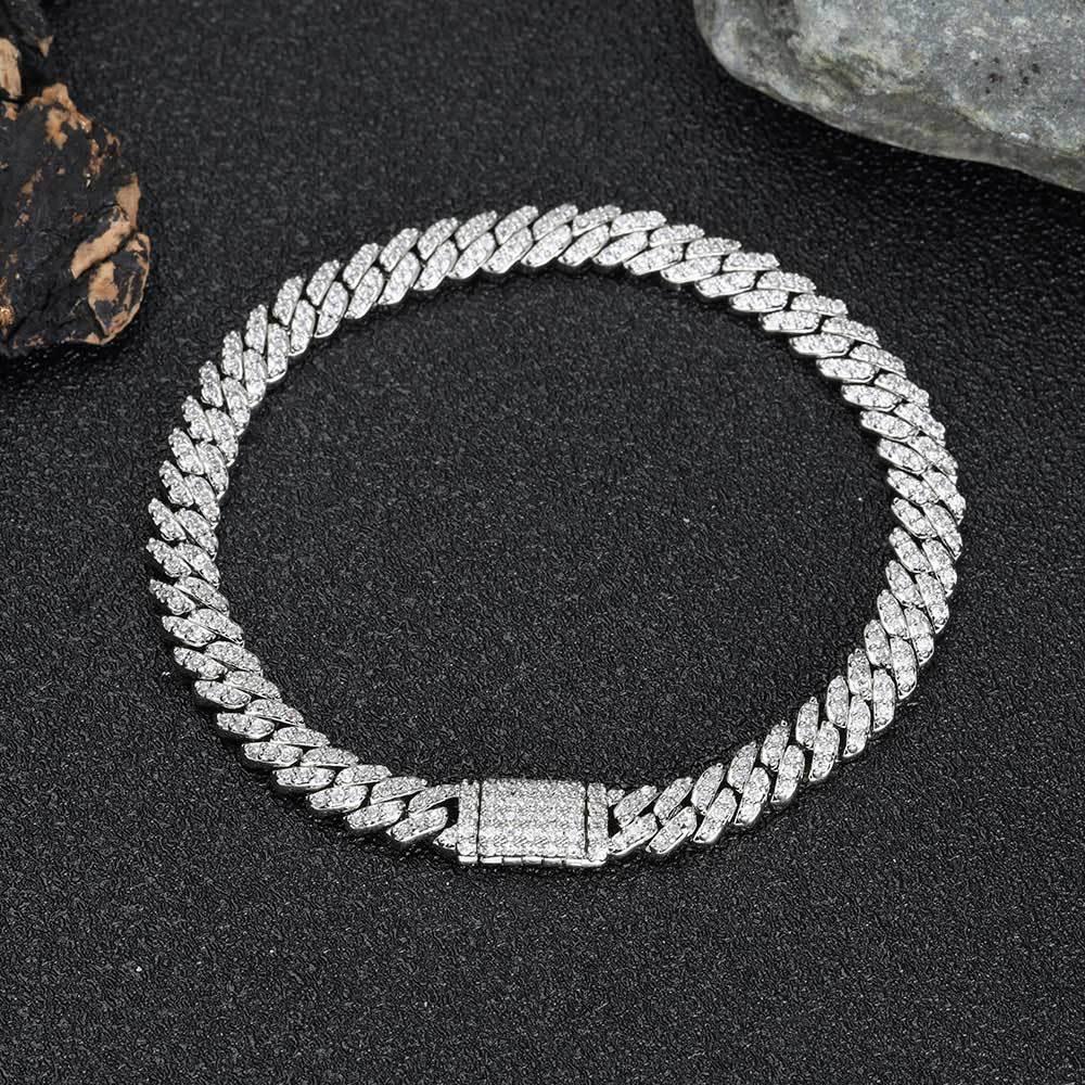 6mm Iced Out Cuban Bracelet Single Row Zircon for Men | Caratix Jewelry - CaratixJewelry