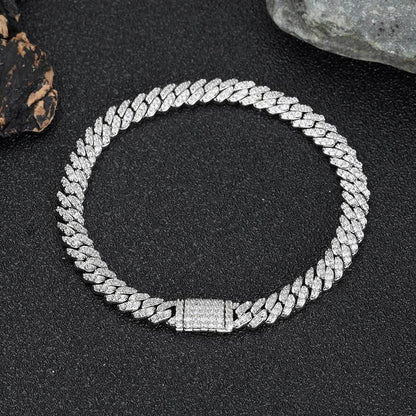 6mm Iced Out Cuban Bracelet Single Row Zircon for Men | Caratix Jewelry - CaratixJewelry