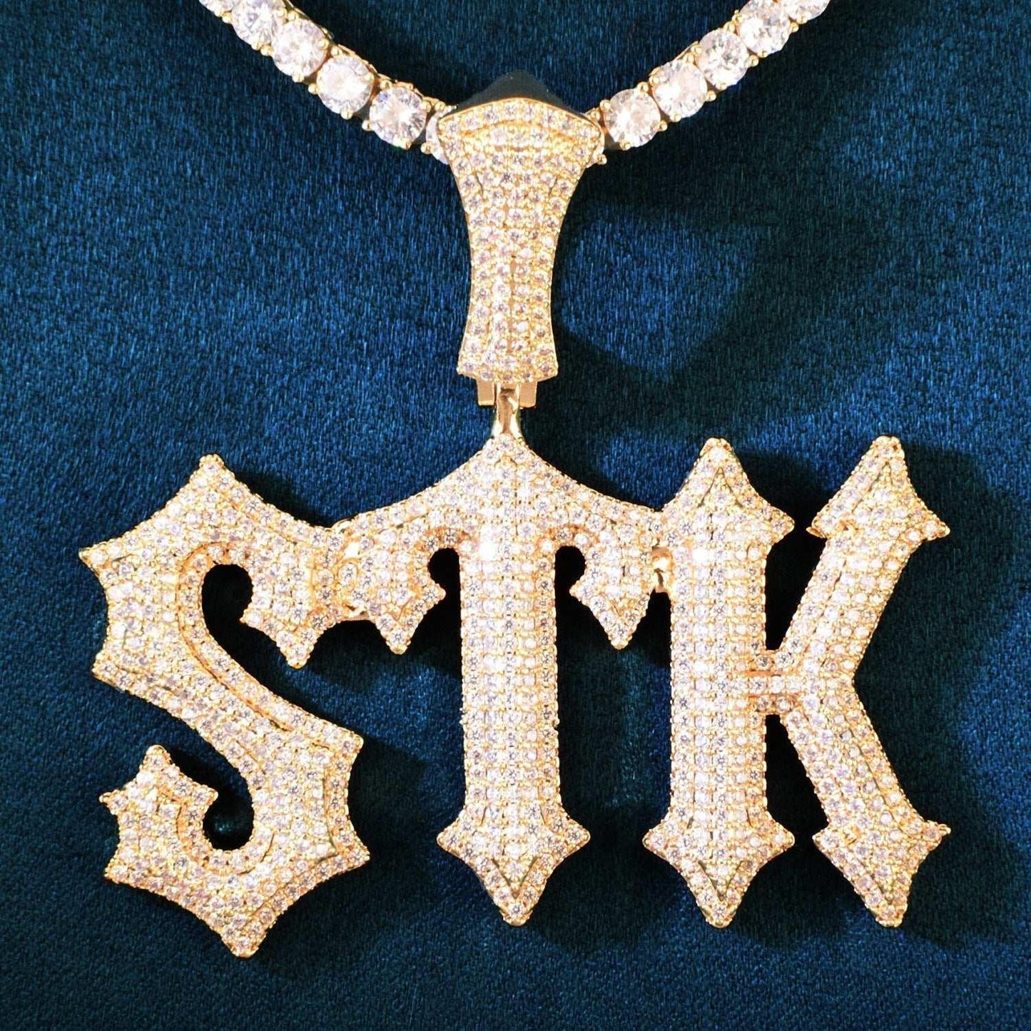 Spiked Iced Out Letter Pendant | CZ Hip Hop DIY Custom Initial Necklace - CaratixJewelry