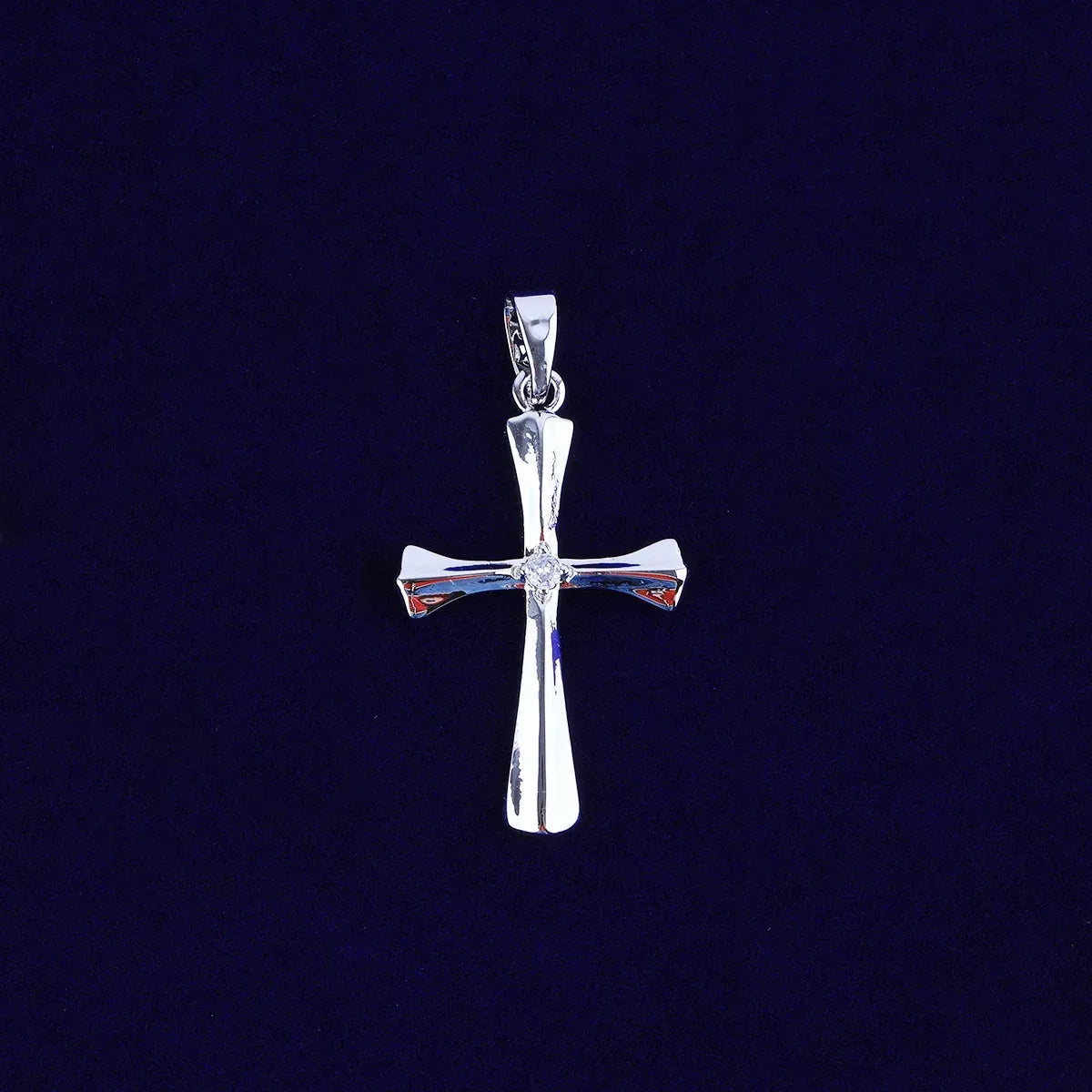 Sleek Iced Out Flat Cross Pendant | Women's Minimalist Hip Hop Necklace | Premium Copper CZ Modern Jewelry | Clean Aesthetic Bling | Caratix - CaratixJewelry