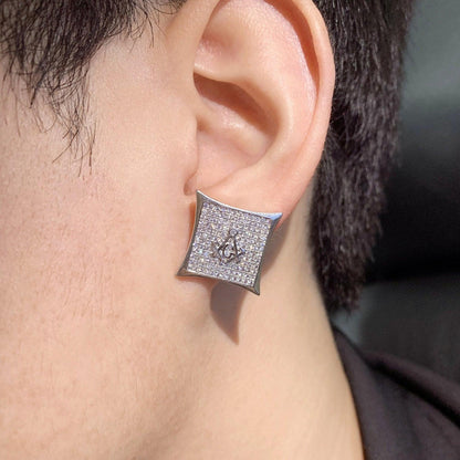 Small Round Iced Out Stud Earrings with Zircon | Creative & Trendy Hip Hop Jewelry | Caratix Jewelry - CaratixJewelry