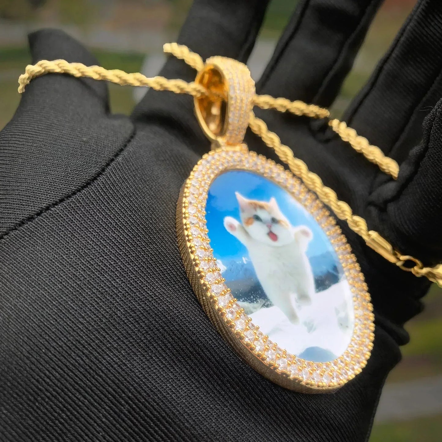 Memorial Photo Pendant | CZ Iced Out DIY Custom Picture Hip Hop Jewelry - CaratixJewelry
