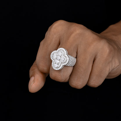 Men's S925 Sterling Silver Moissanite Cross Ring – Luxury Iced-Out Hip-Hop Statement Band