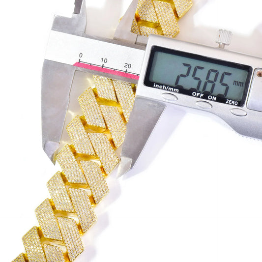 25mm Iced Out Cuban Chain Necklace - CaratixJewelry