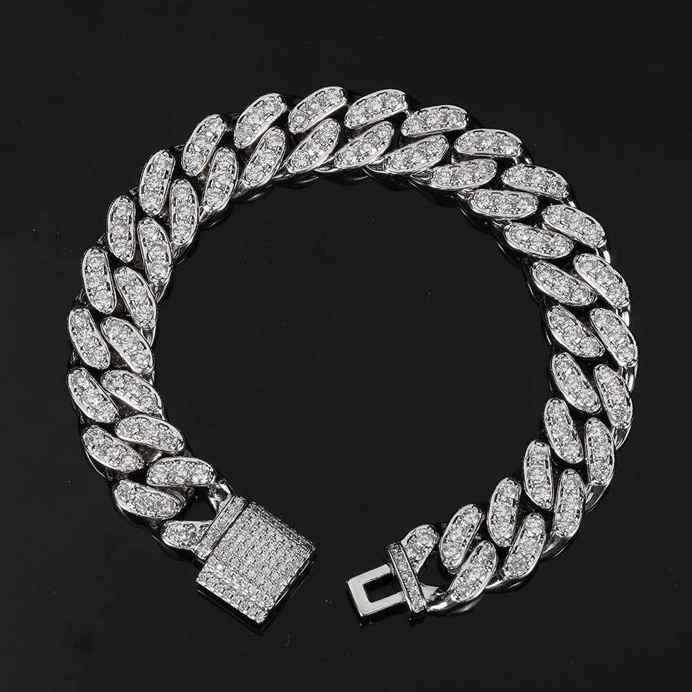 Custom 12mm Single-Row Iced Out Cuban Link Chain Gold Style | Caratix - CaratixJewelry