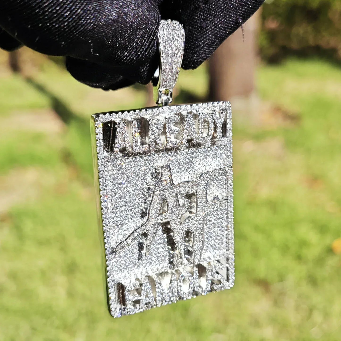 Iced Out Letter Dog Tag Pendant Necklace – Hip Hop CZ Streetwear Jewelry - CaratixJewelry
