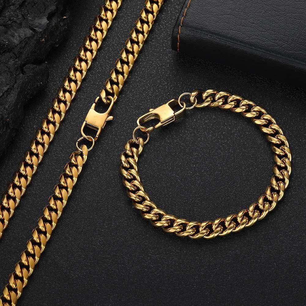 Rounded Cuban Chain Bracelet Stainless Steel for Men | Caratix Jewelry - CaratixJewelry