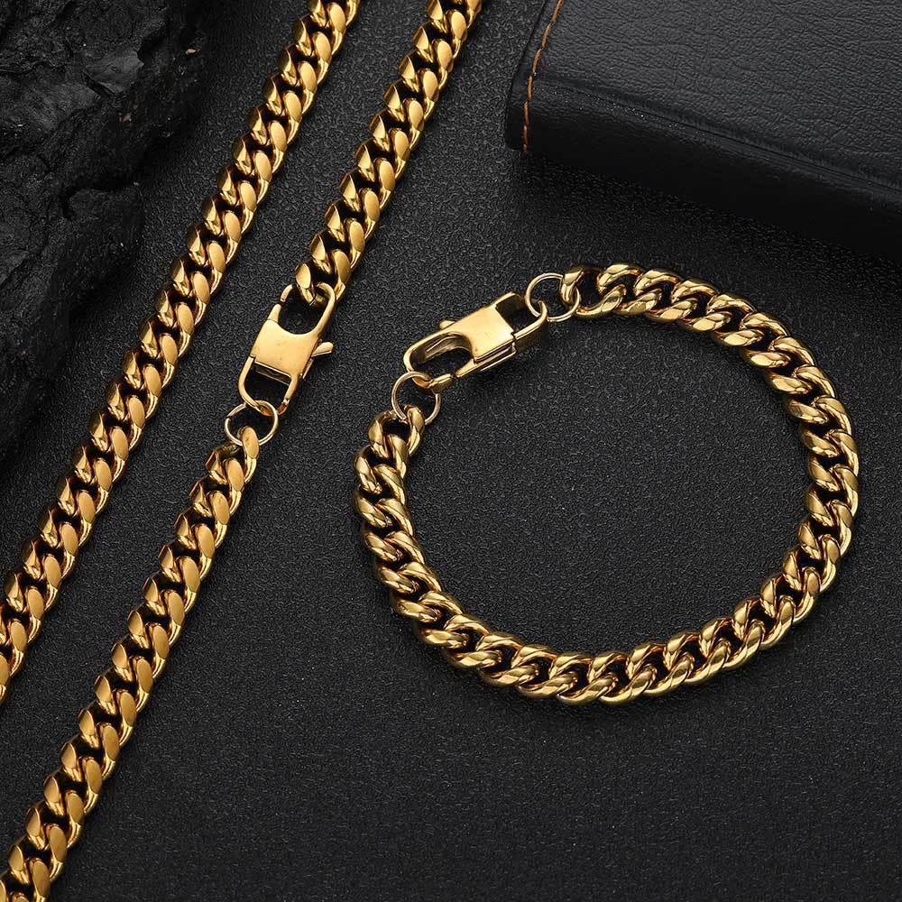 Polished Cuban Chain Necklace Stainless Steel Rapper Chain Style | Caratix Jewelry - CaratixJewelry