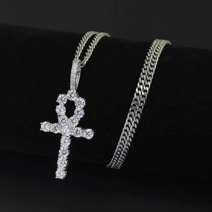 Men's Key of Life Necklace | Premium Copper CZ Egyptian Jewelry | Eternal Symbol Bling | Caratix - CaratixJewelry