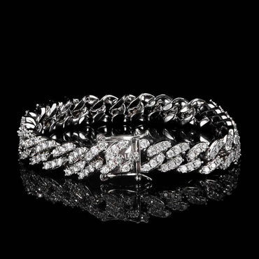 9mm Single Row Cuban Link Zircon Hip Hop Bracelet | Caratix Jewelry - CaratixJewelry