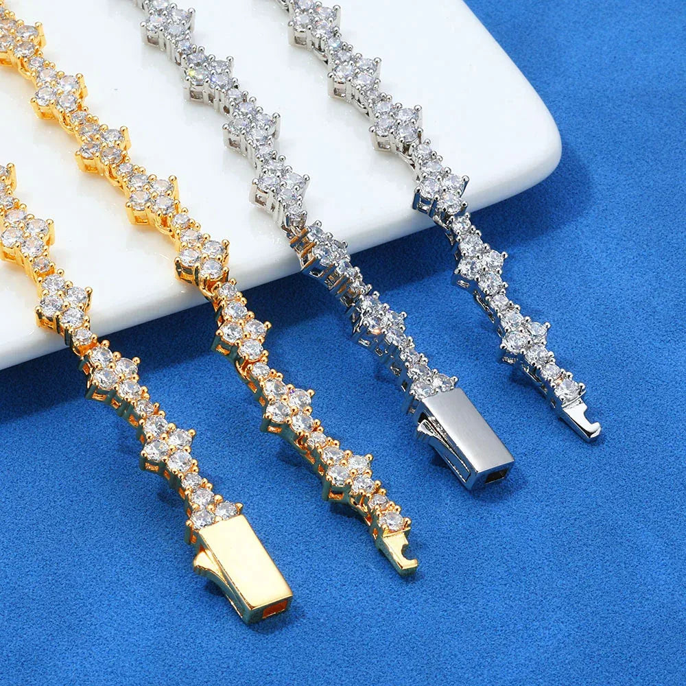 Custom 18K Gold Airplane Moissanite Tennis Chain | Luxury Women's Hip Hop Bling | Caratix - CaratixJewelry