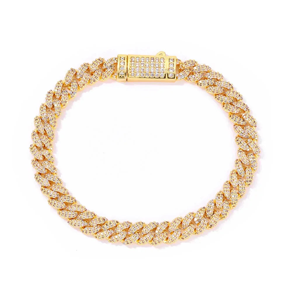 Custom 7mm Double Row Bubble Bracelet Zircon Hip Hop Jewelry for Men | Caratix Jewelry - CaratixJewelry
