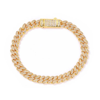 Custom 7mm Double Row Bubble Bracelet Zircon Hip Hop Jewelry for Men | Caratix Jewelry - CaratixJewelry