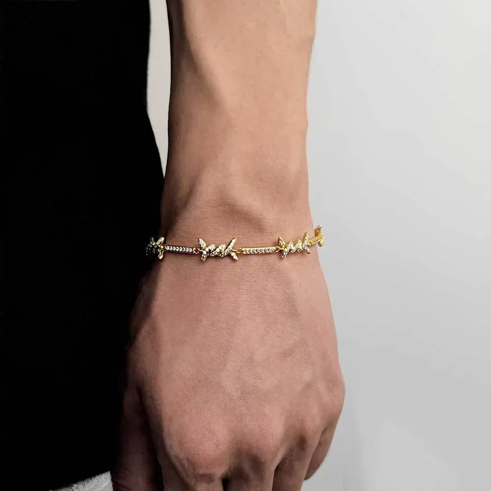2.5mm Iced Out Thorn Chain Necklace Micro Zircon Gold Chain Rapper Style | Caratix Jewelry - CaratixJewelry