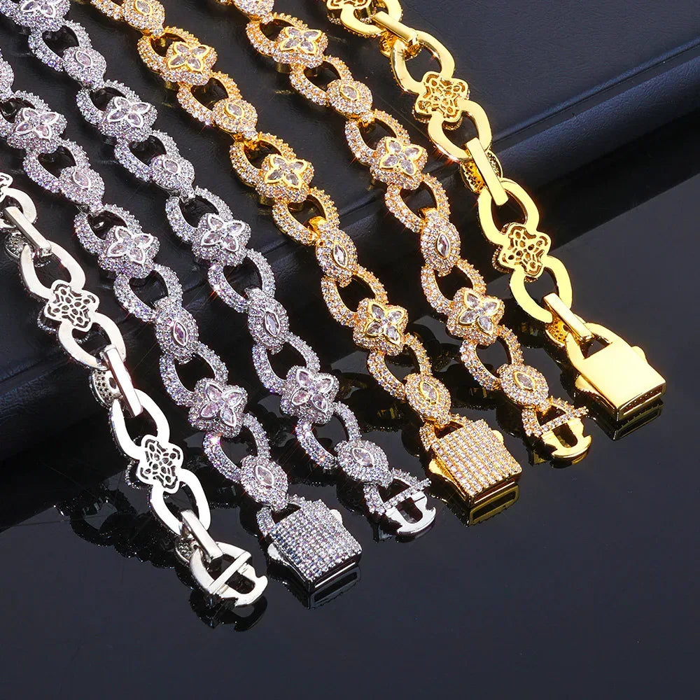 11mm Men's Infinity 8 Evil Eye Clover Bracelet | Iced Out Protection Handpiece | Custom Hip Hop Jewelry | Caratix - CaratixJewelry