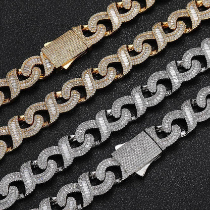 Infinity Figure 8 Cuban Chain Zircon Hip Hop Necklace for Men | Caratix Jewelry - CaratixJewelry