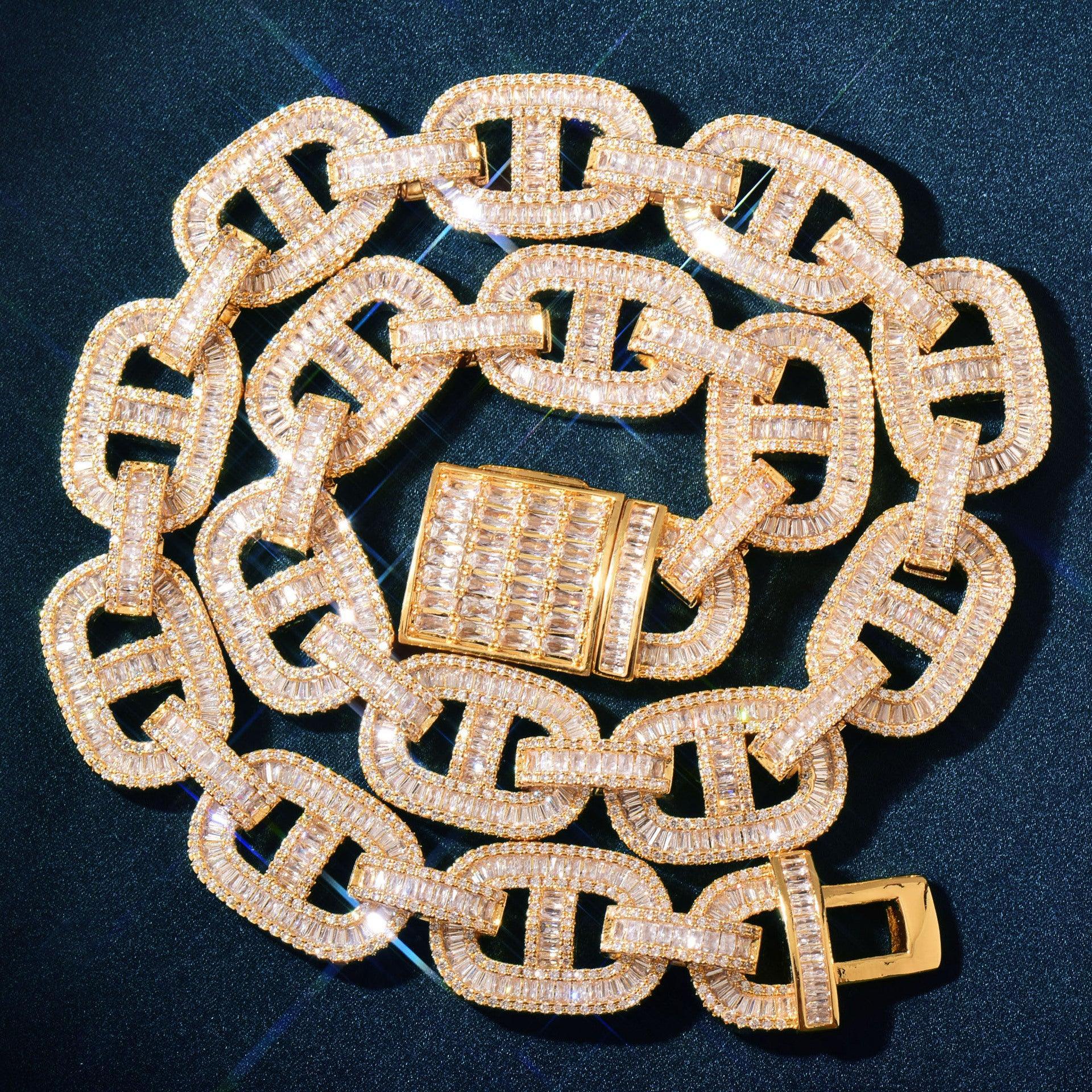 Pig Nose Cuban Chain Necklace with Copper & Zircon | Hip Hop Rapper Jewelry for Men | Caratix Jewelry - CaratixJewelry