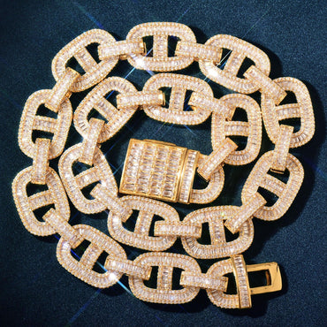 Pig Nose Cuban Chain Necklace with Copper & Zircon | Hip Hop Rapper Jewelry for Men | Caratix Jewelry - CaratixJewelry