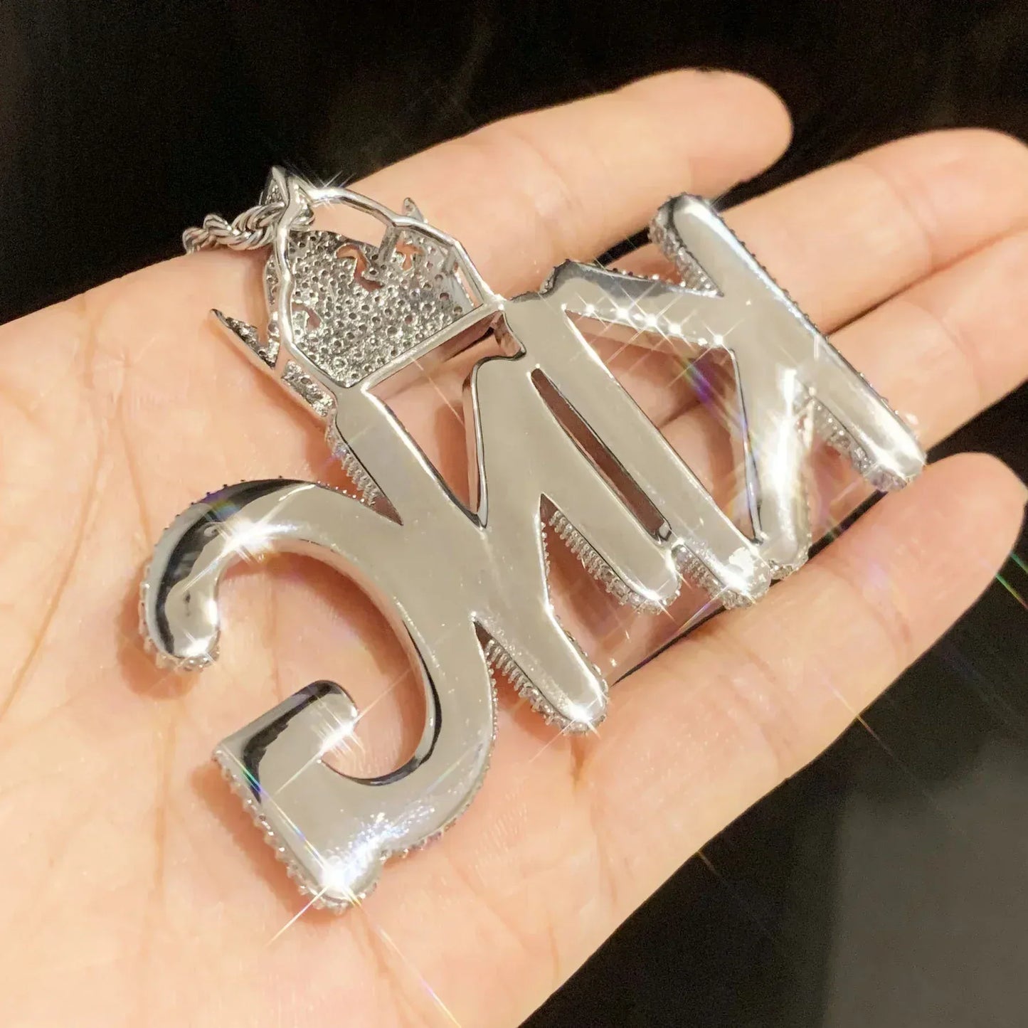 KING Letter Pendant Necklace | Iced Out Hip Hop Streetwear Jewelry - CaratixJewelry