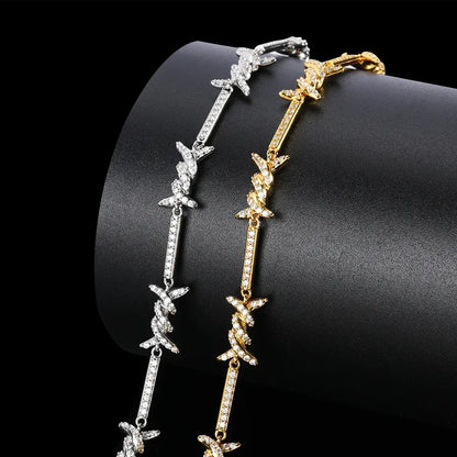 2.5mm Thorn Chain Zircon Necklace with Box Clasp for Couples | Caratix Jewelry - CaratixJewelry