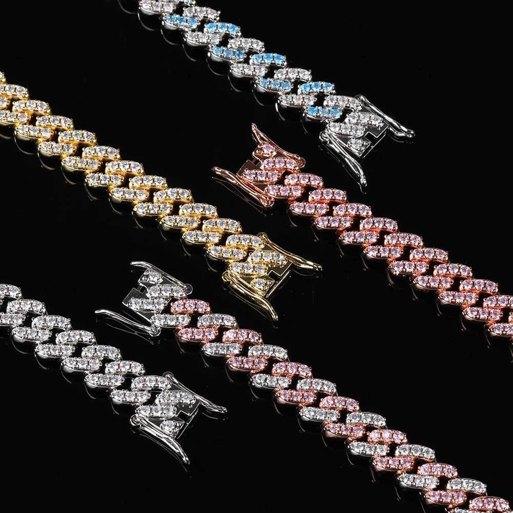 9mm Single Row Cuban Chain Necklace Zircon - CaratixJewelry