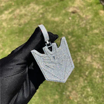 Luxury Iced Out Transformers Pendant for Men & Women | Hip Hop Robotic Head Necklace | Full CZ Unisex Bling | Cyberpunk Streetwear Jewelry | Caratix - CaratixJewelry