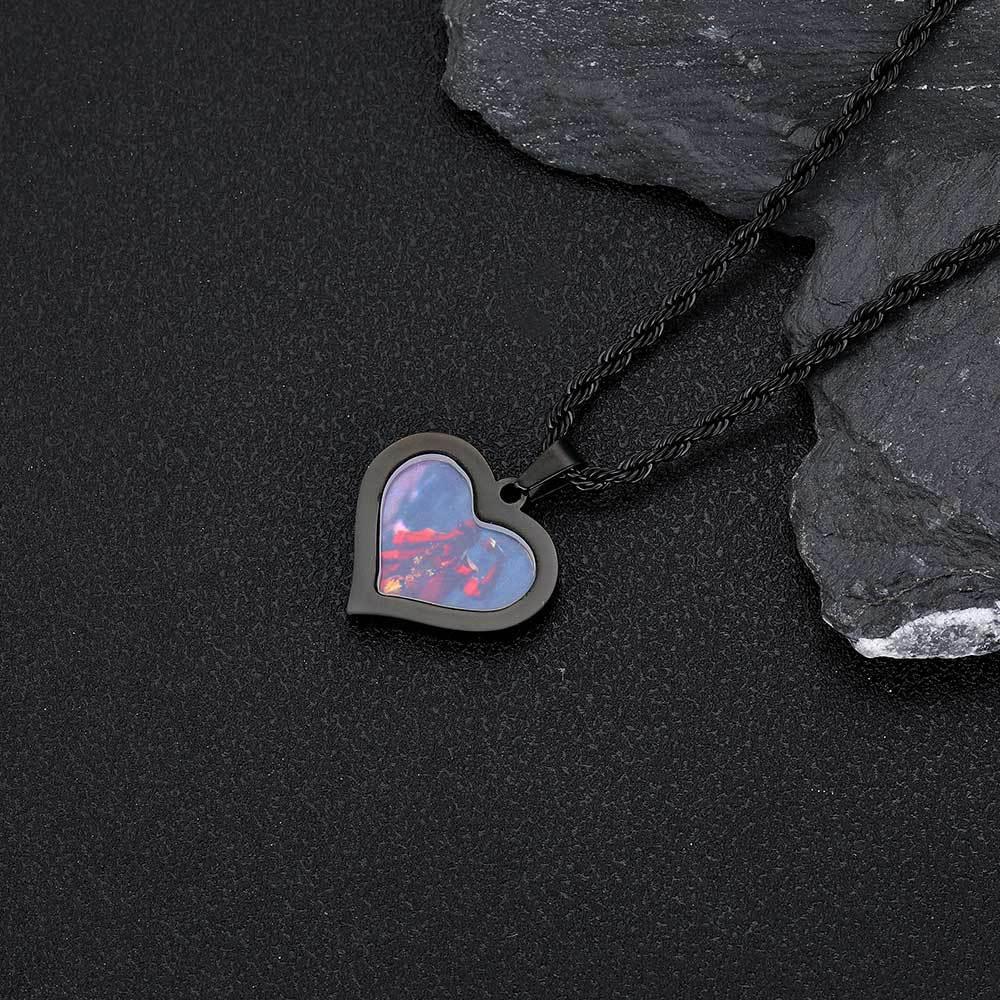 Custom DIY Stainless Steel Heart Photo Pendant Necklace for Men | Caratix Jewelry - CaratixJewelry