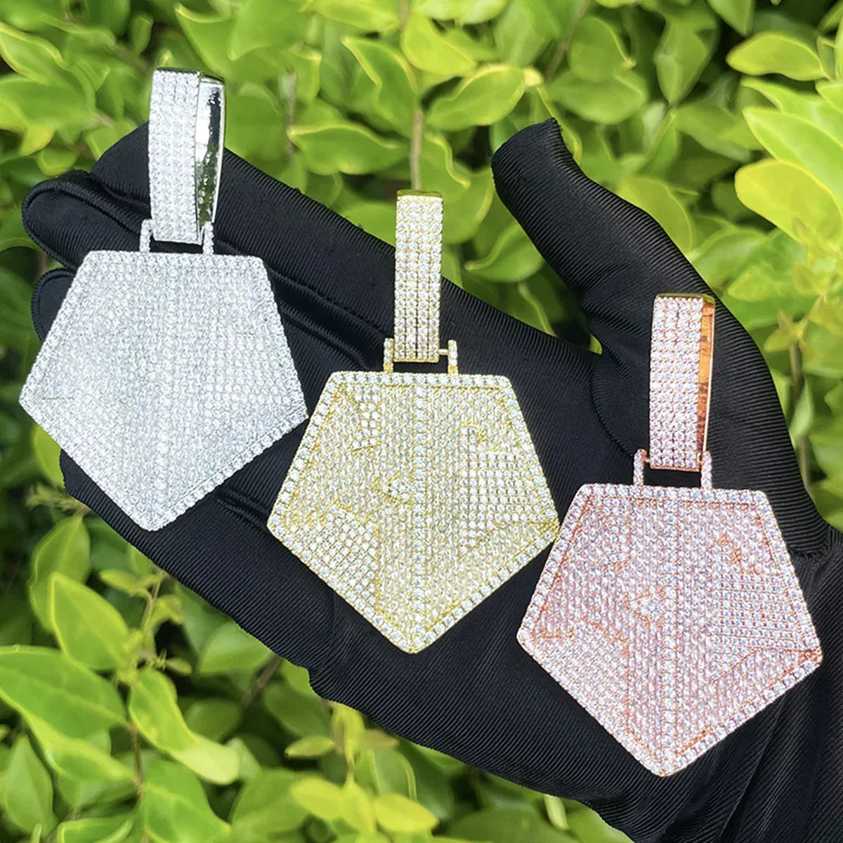 Iced Out "KC" Letters Pendant | Men's Initial / Kansas City Necklace - CaratixJewelry